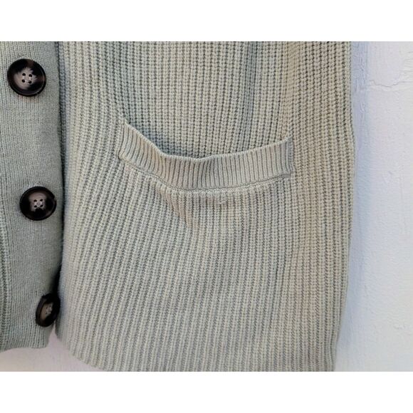 Anthropologie Daily Ritual Green Safe Knit Button Down Sweater Vest Size M - Picture 4 of 6
